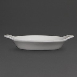 Horecaplaats.nu | Olympia Whiteware ronde gratineerschalen met handvatten 17x14cm