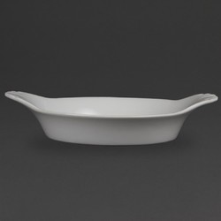 Horecaplaats.nu | Olympia Whiteware ronde gratineerschalen met handvatten 22cm