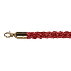 Horecaplaats.nu | Luxury Afzetkoord rood, messing, Ø 3cm, lengte 157 cm, 10102RB