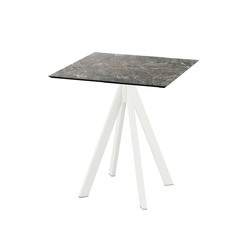 Horecaplaats.nu | Infinity Terrastafel wit frame + Galaxy Marble HPL 70x70 cm