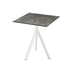 Horecaplaats.nu | Infinity Tripod Terrastafel wit frame + Galaxy Marble HPL 70x70 cm