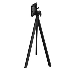 Horecaplaats.nu | Infinity Tripod Statafel zwart frame + Tropical Wood HPL Ø70 cm