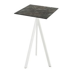 Horecaplaats.nu | Infinity Tripod Statafel wit frame + Galaxy Marble HPL 70x70 cm