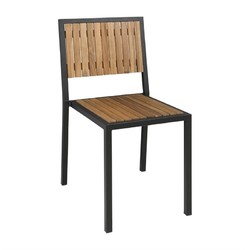 Horecaplaats.nu | Bolero stalen en acaciahouten stoelen (4 stuks)