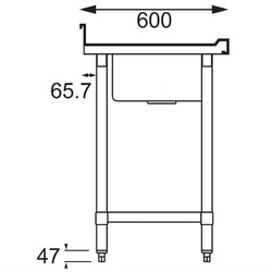 Horecaplaats.nu | Vogue RVS spoeltafel 1 spoelbak links 100x60cm