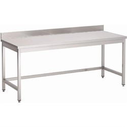 Horecaplaats.nu | Gastro M RVS werktafel zonder onderblad met achteropstand 85x70x70cm